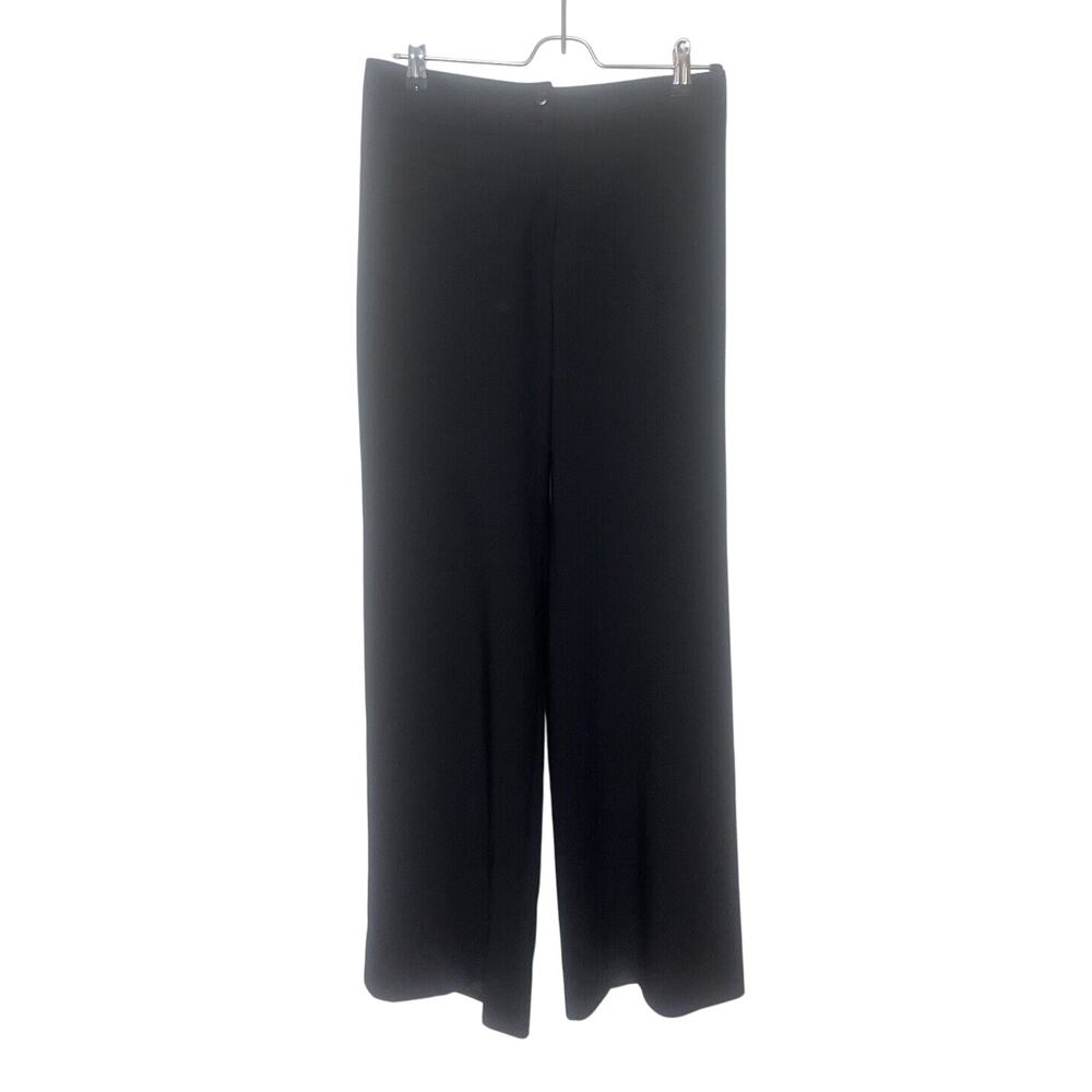Armani Collezioni Black Wool Wide Leg Flat Front Trouser Pants Women’s Size 6